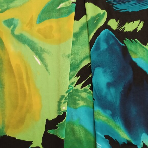 Women's Enfocus Studio Green/Blue/Black Forest Colors Midi Dress Size 4 - Picture 5 of 9